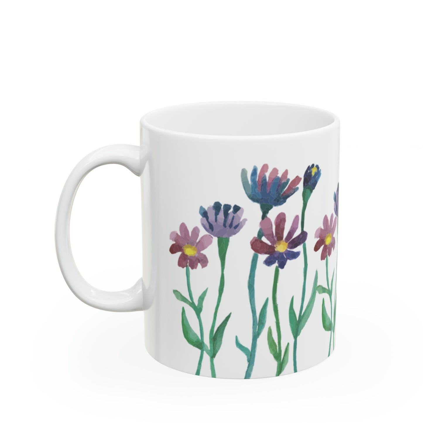 💐 Painted Spring Flowers Ceramic Mug 11oz