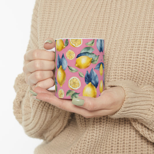 Lemon Citrus Bloom Ceramic Mug 11oz