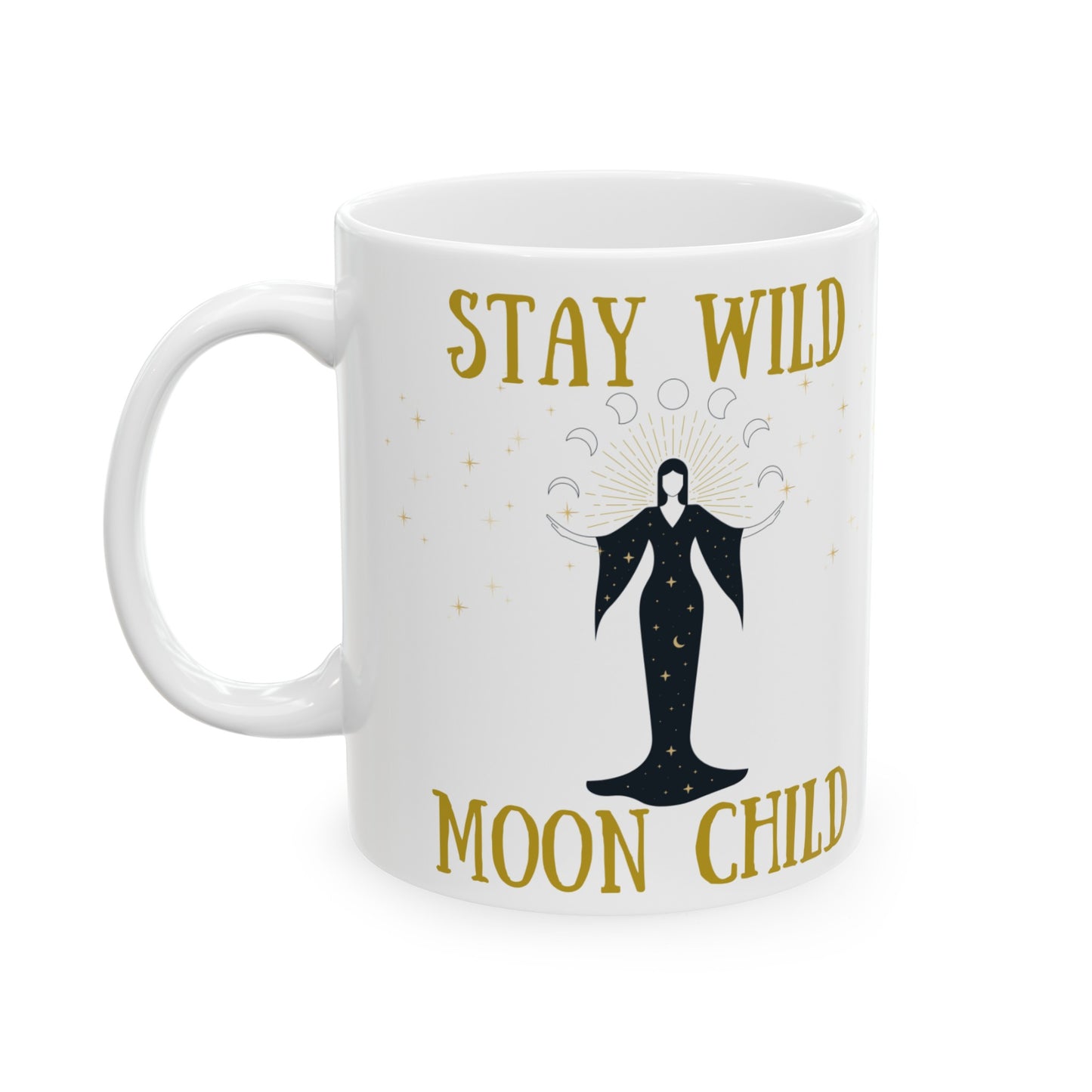 🌛 Stay Wild Moon Child Ceramic Mug 11 oz - Perfect Gift for Celestial Lovers