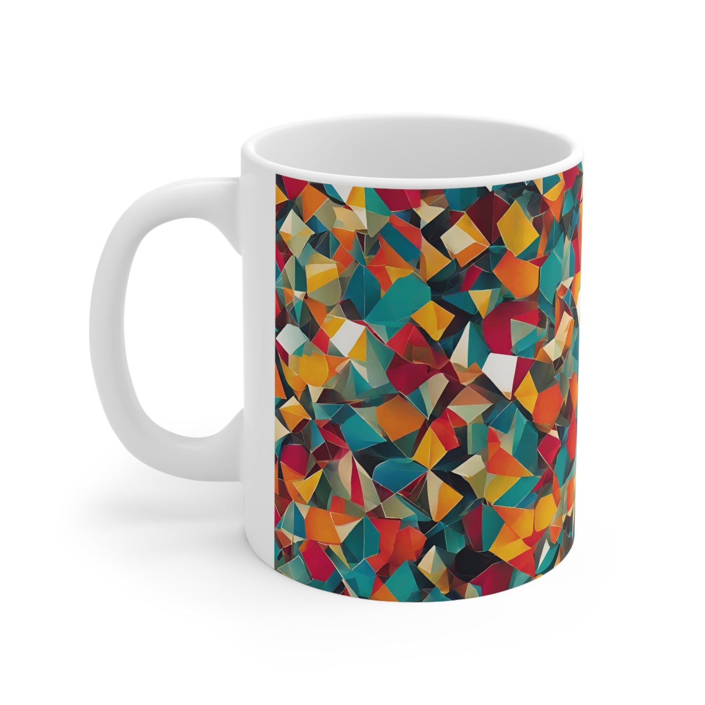 Abstract Rainbow in White Ceramic Mug 11oz