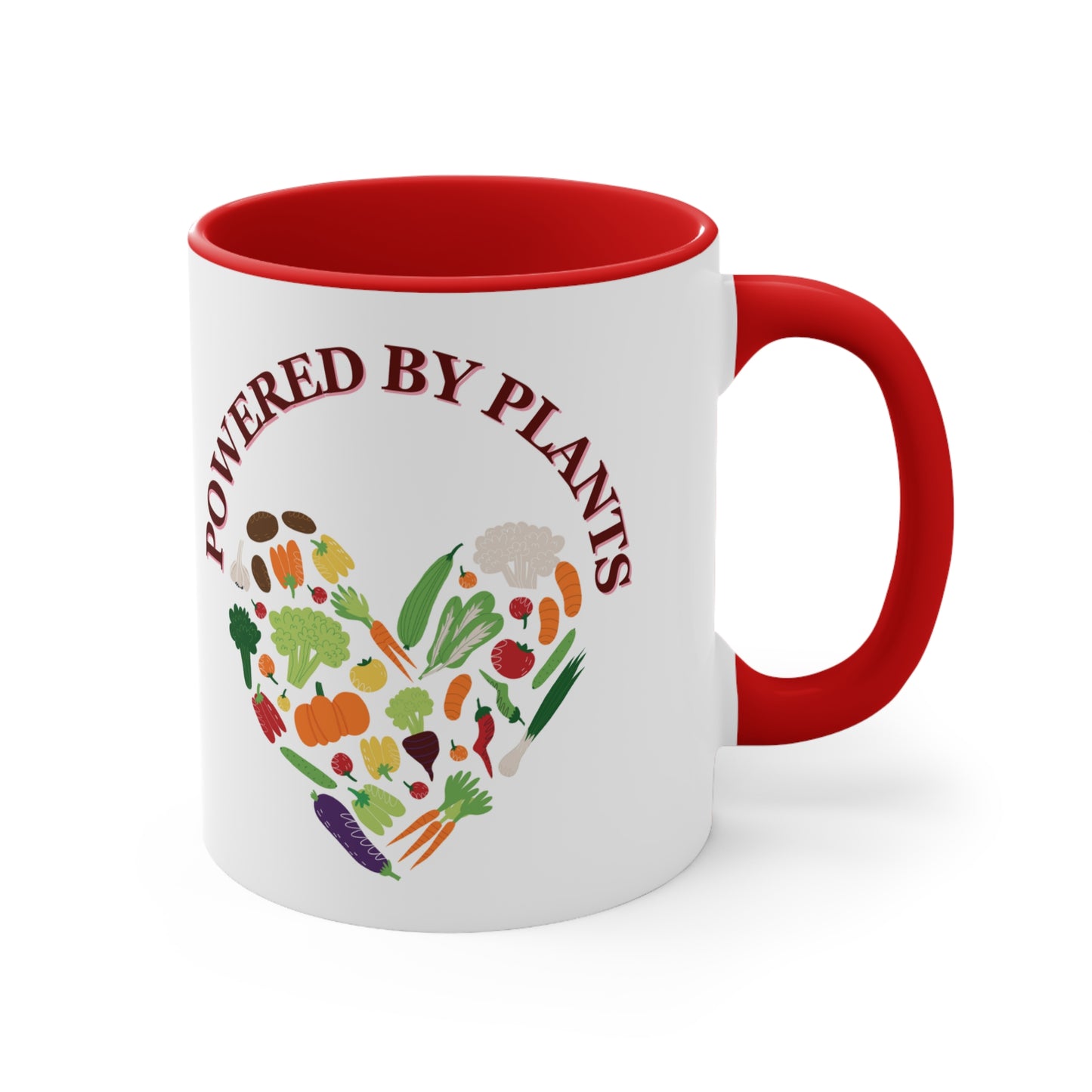 🥦 POWERED BY PLANTS Accent Coffee Mug, 11oz