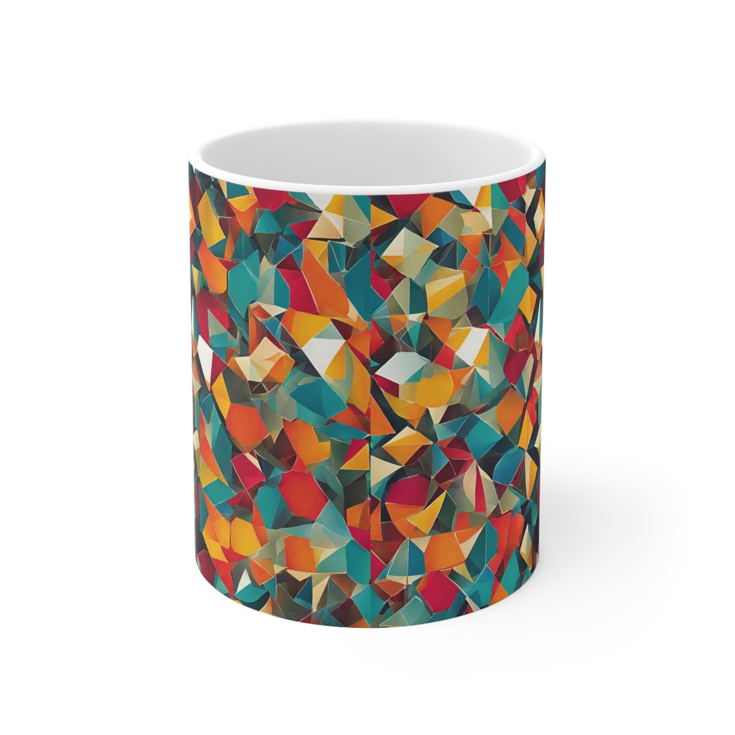 Abstract Rainbow in White Ceramic Mug 11oz