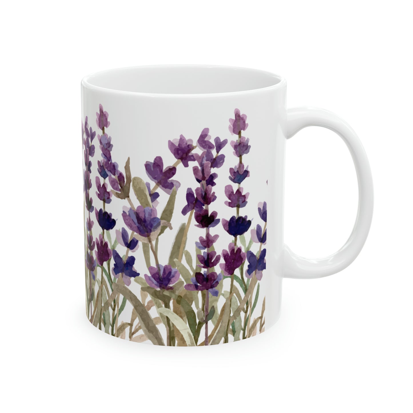 Lavender Bliss Ceramic Mug 11 oz - Elegant Floral for Coffee, Tea, and More!