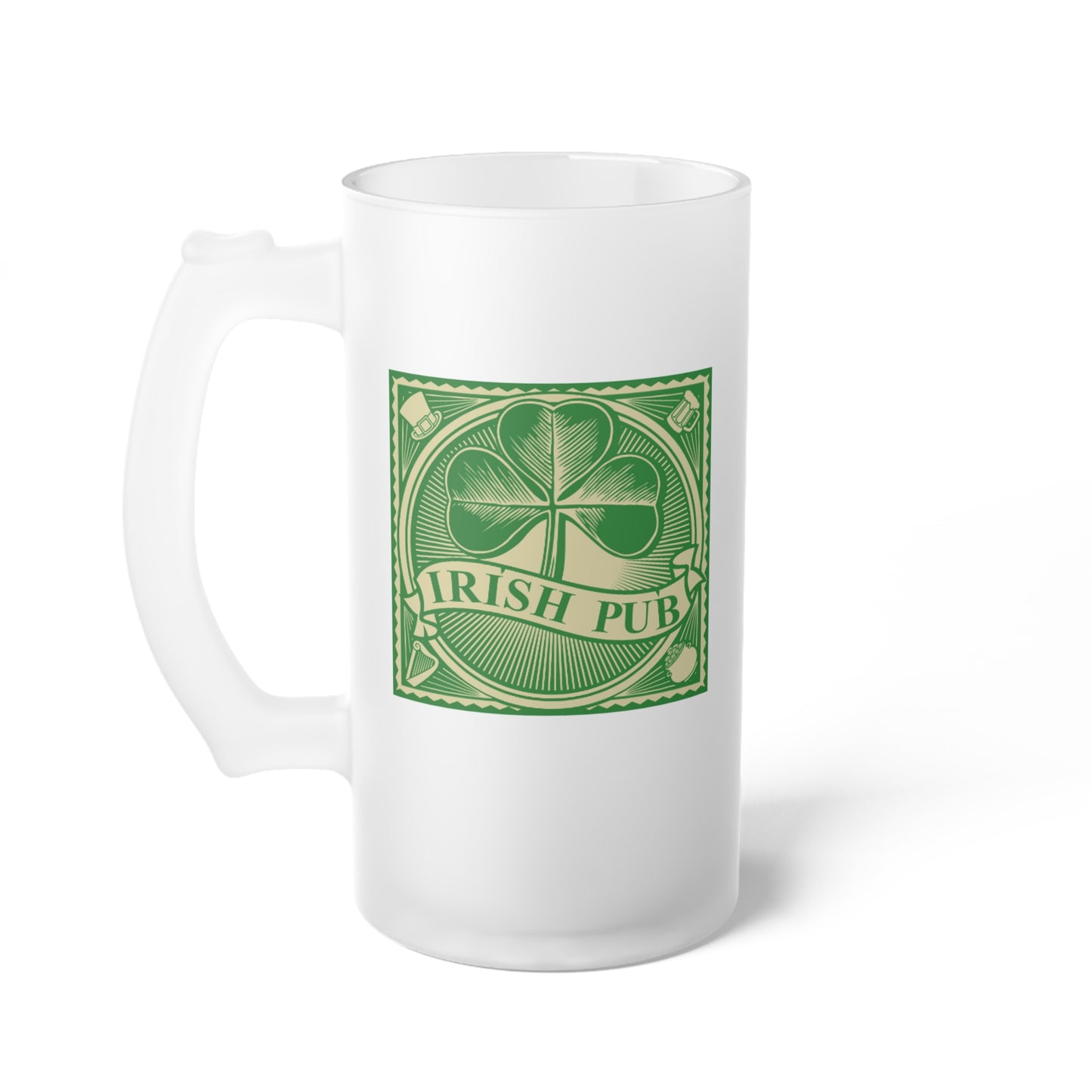 St. Patrick's Day Frosted Glass Beer Mug