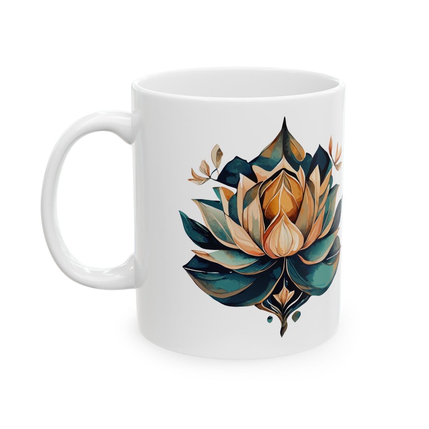 🪷 Watercolor Lotus Ceramic Mug 11oz