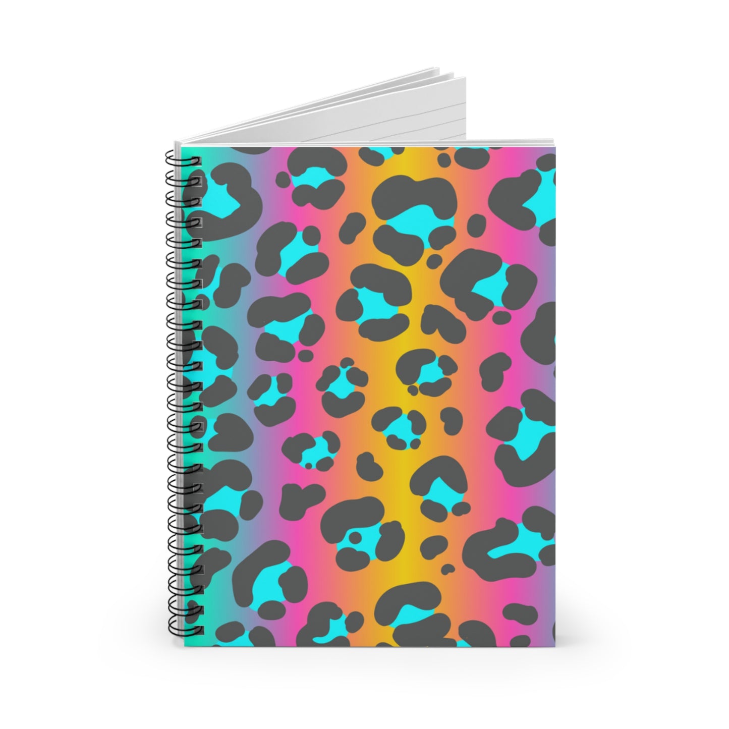 📒 Neon Animal Print Spiral Notebook - Ruled Line