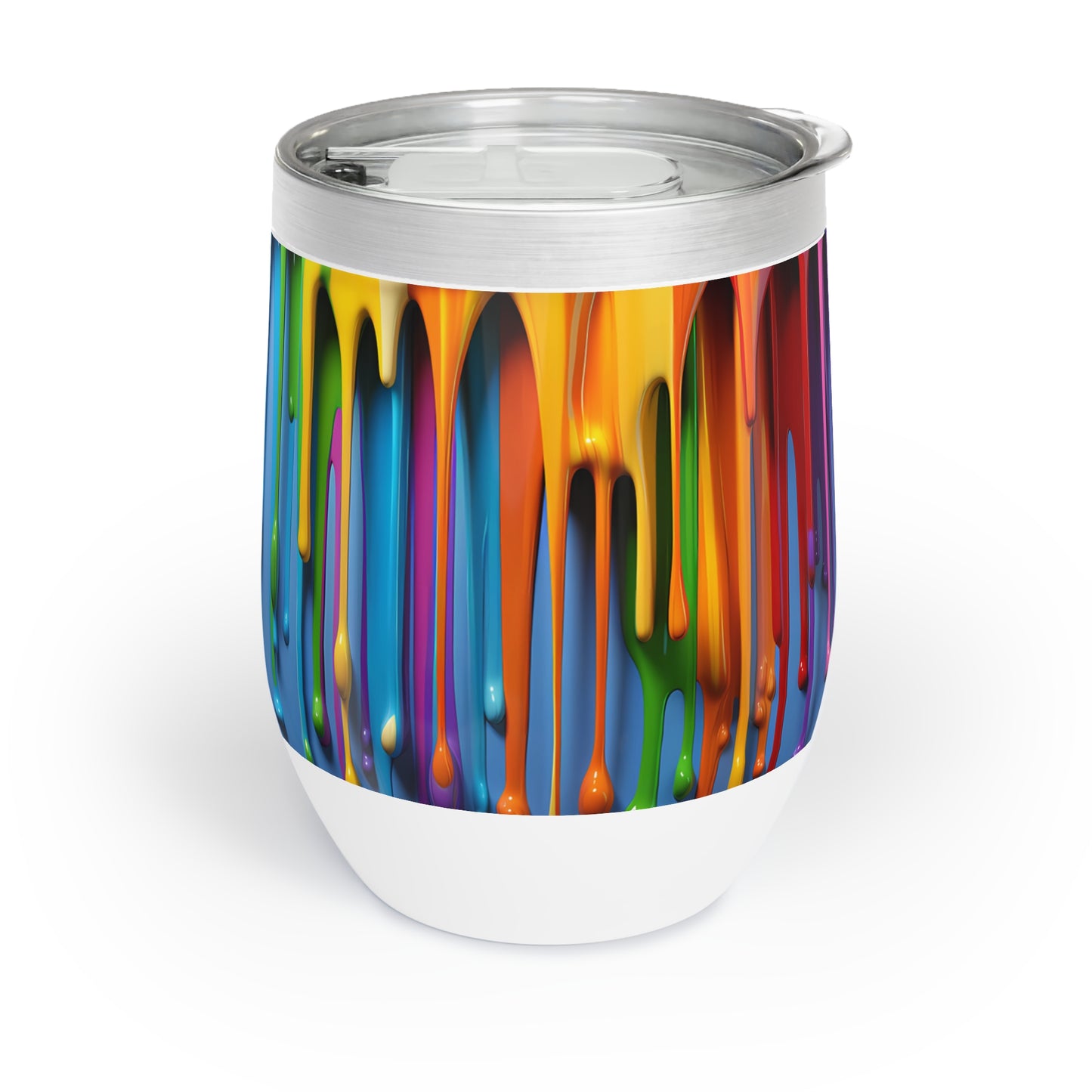 🌈 3D Rainbow Paint Chill Wine Tumbler