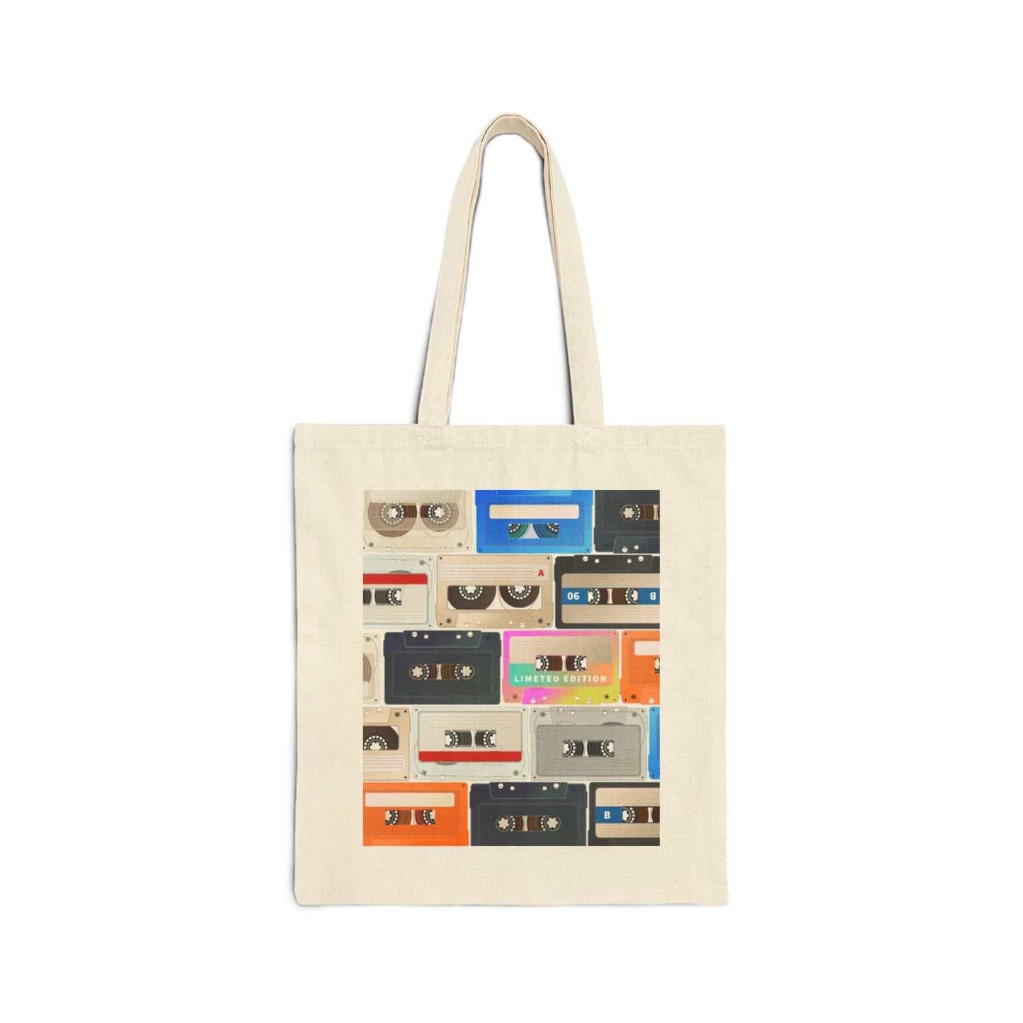 Retro Vibes Cassette Cotton Canvas Tote Bag