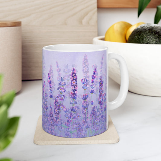 Dreamy Lavender Fields Ceramic Mug 11 oz - Perfect Gift for Dreamers