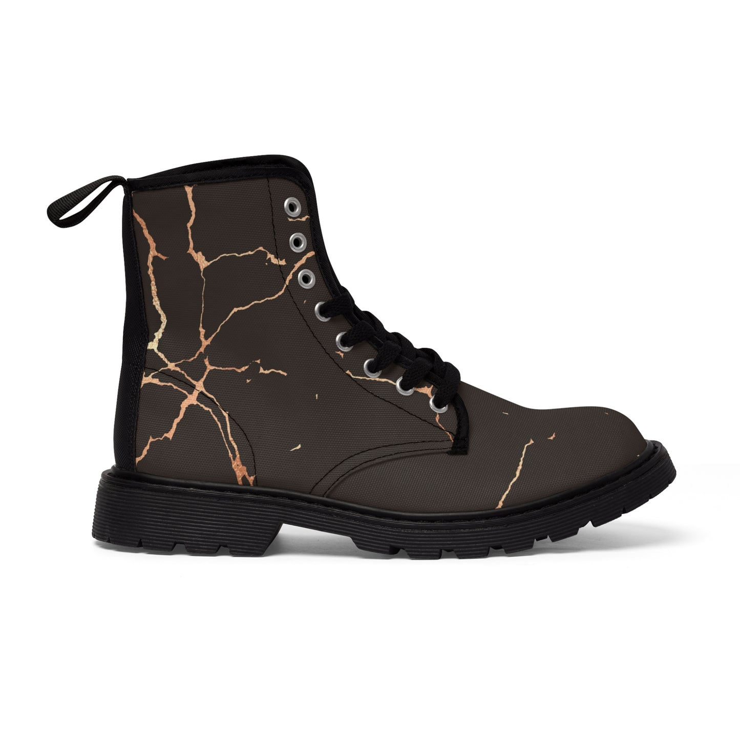 Black Kintsugi Women's Canvas Boots