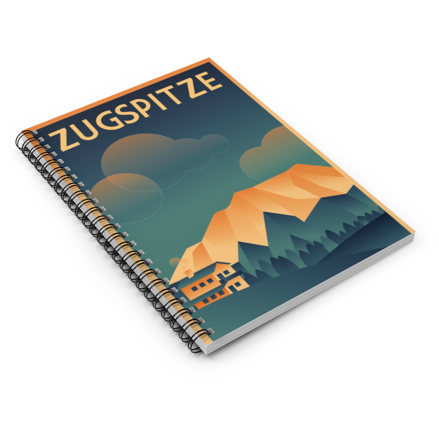 🇩🇪 "Zugspitze Mountain" Spiral Notebook-Ruled Line - Travel Poster Design