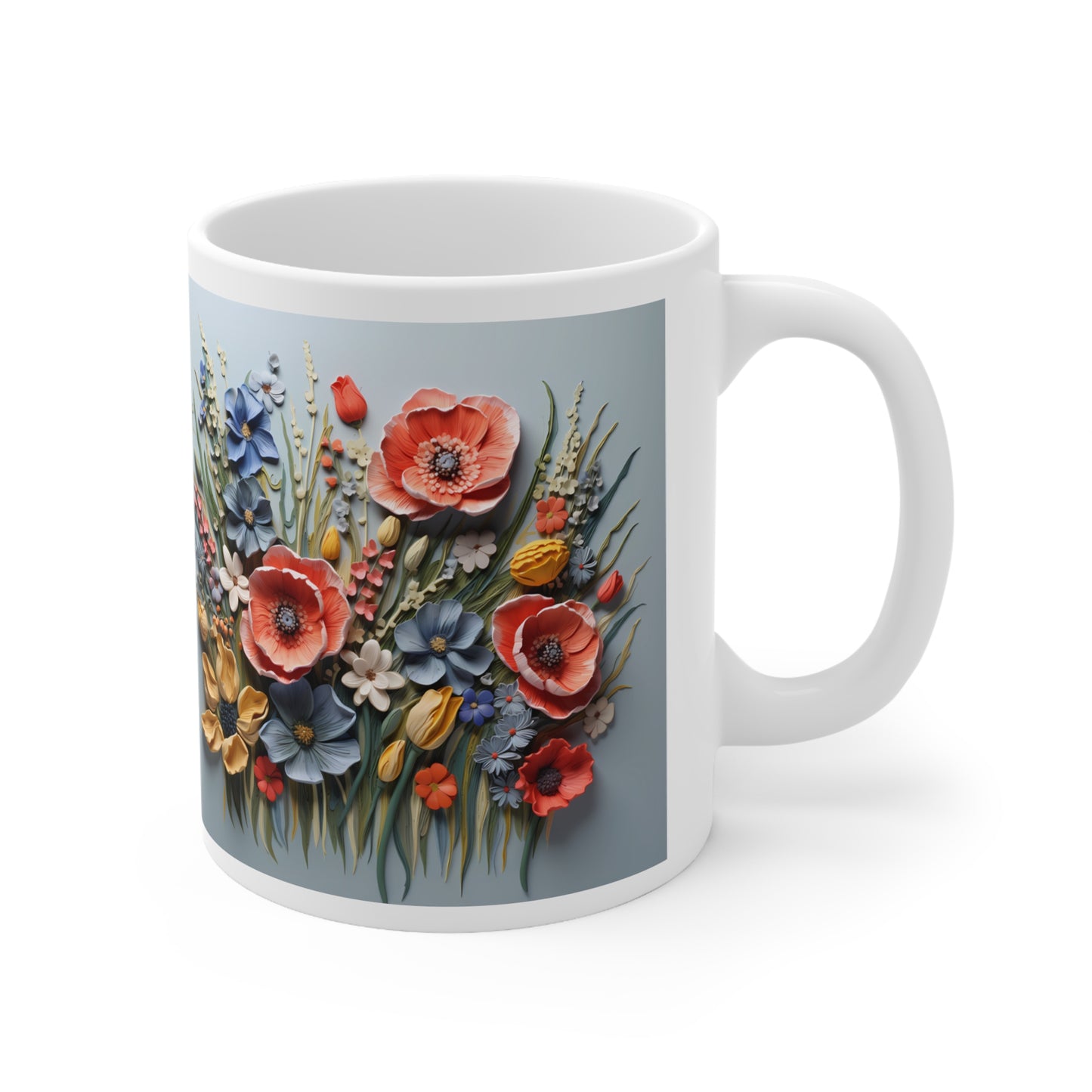 🏵️ 3D Wildflower Ceramic Mug 11oz