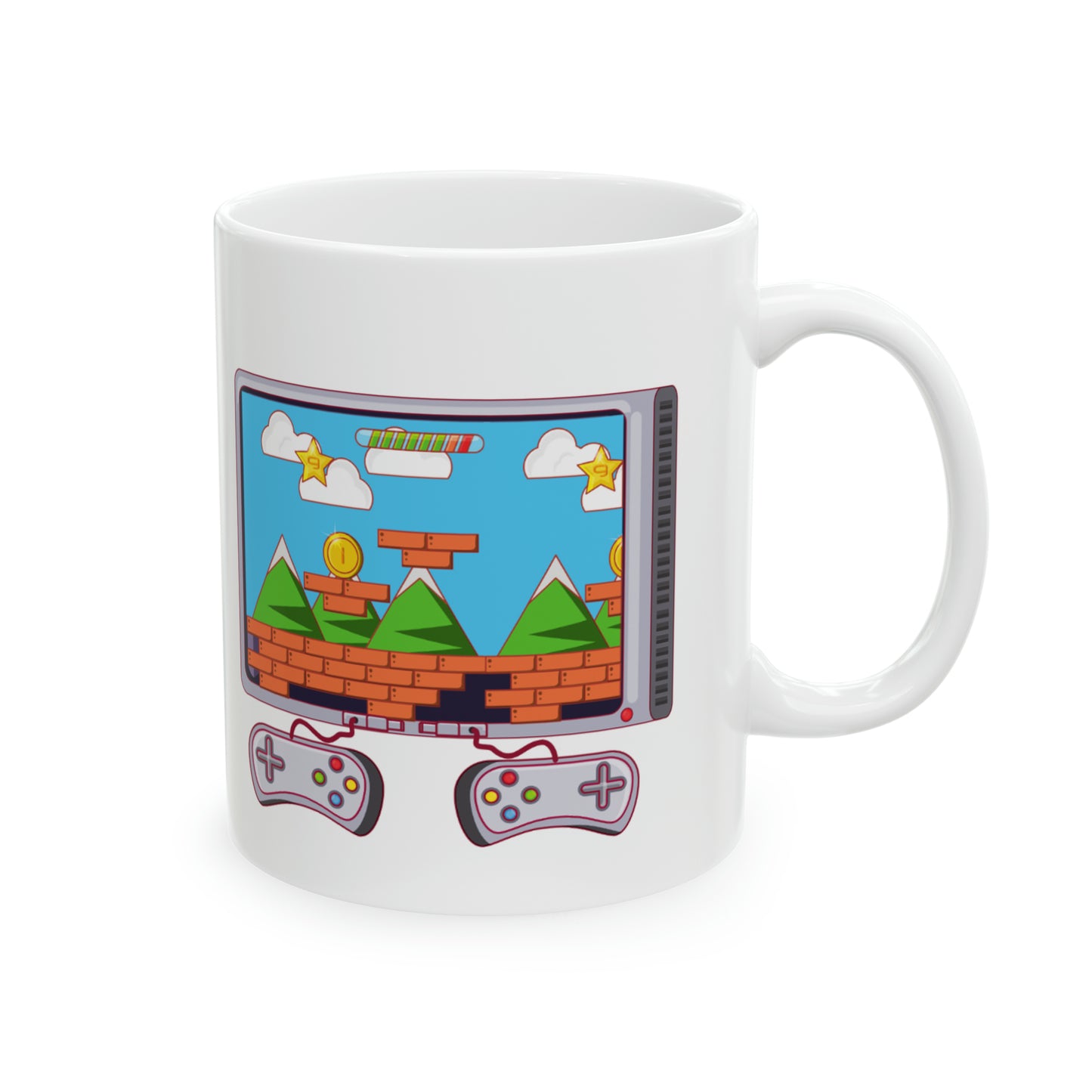 Nostalgic Video Game Console Ceramic Mug 11oz - Fun Retro Gaming Vibes