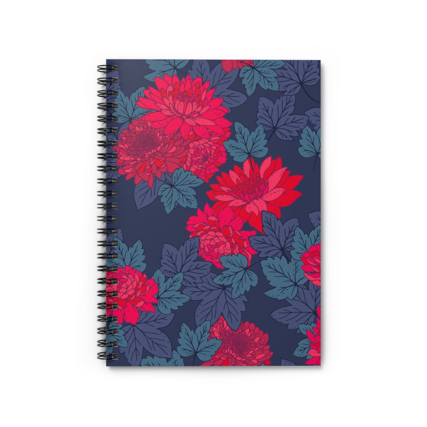 Red Blooms Spiral Notebook - Ruled Line