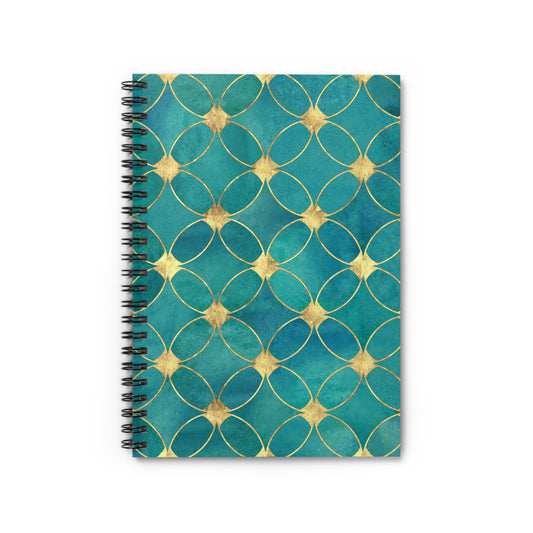 Green Watercolor Stained Glass Spiral Notebook - Ruled Line