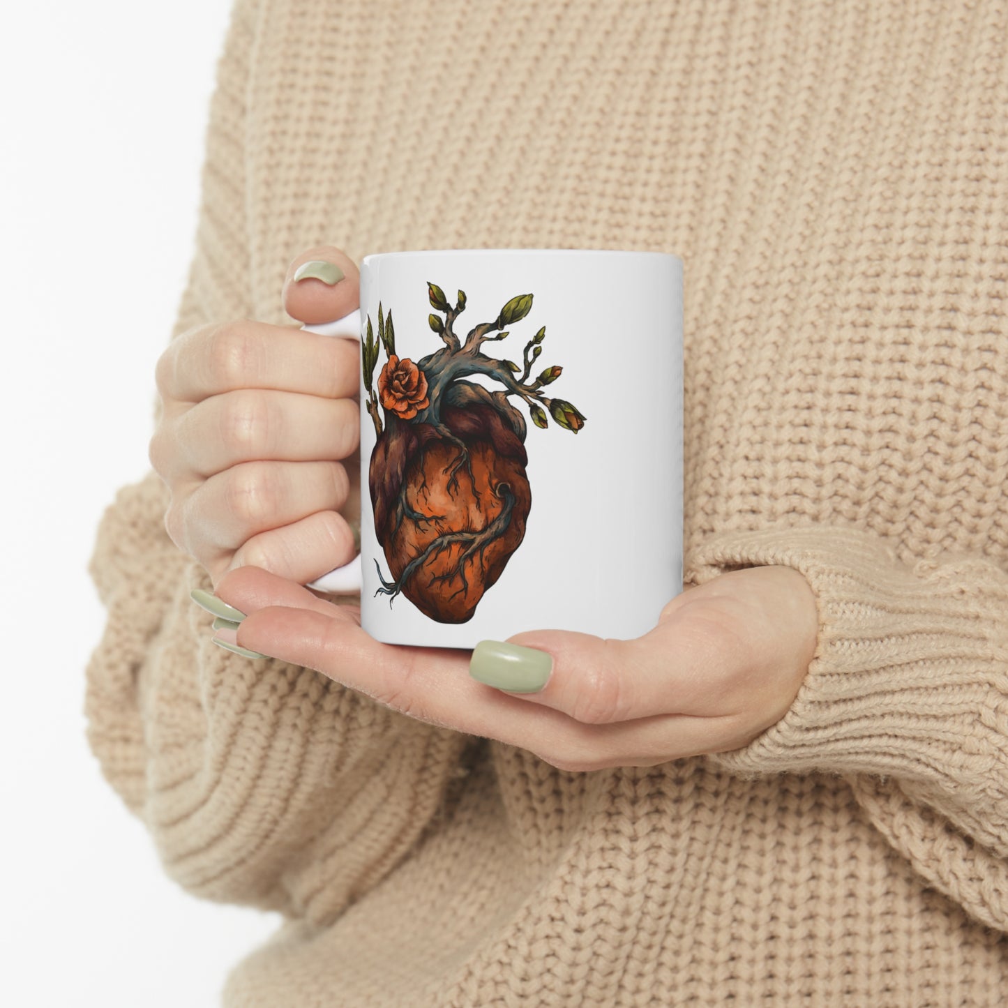 Rose Plant Growth Ceramic Mug 11oz | Striking Design, BPA-Free