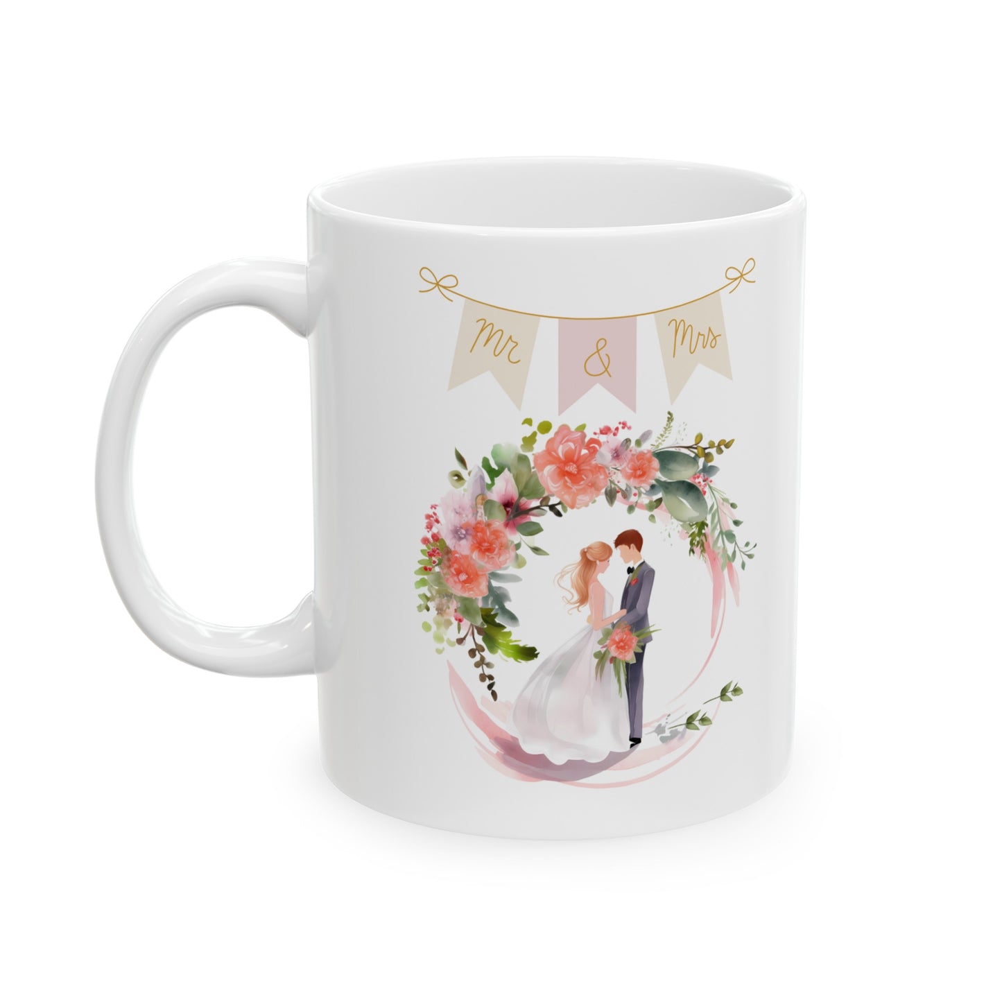 💍 Wreath Wedding Couple Ceramic Mug 11oz