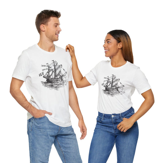 Sailboat Sketch Unisex Jersey Short Sleeve Tee