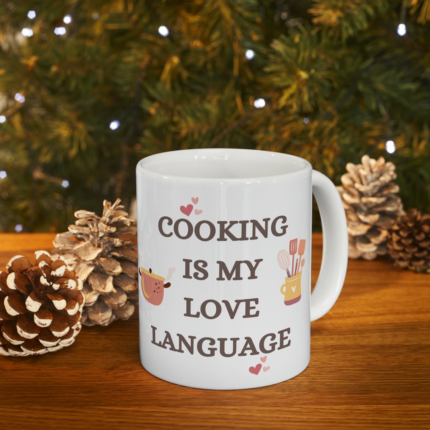 🥘 COOKING IS MY LOVE LANGUAGE Ceramic Mug, 11oz