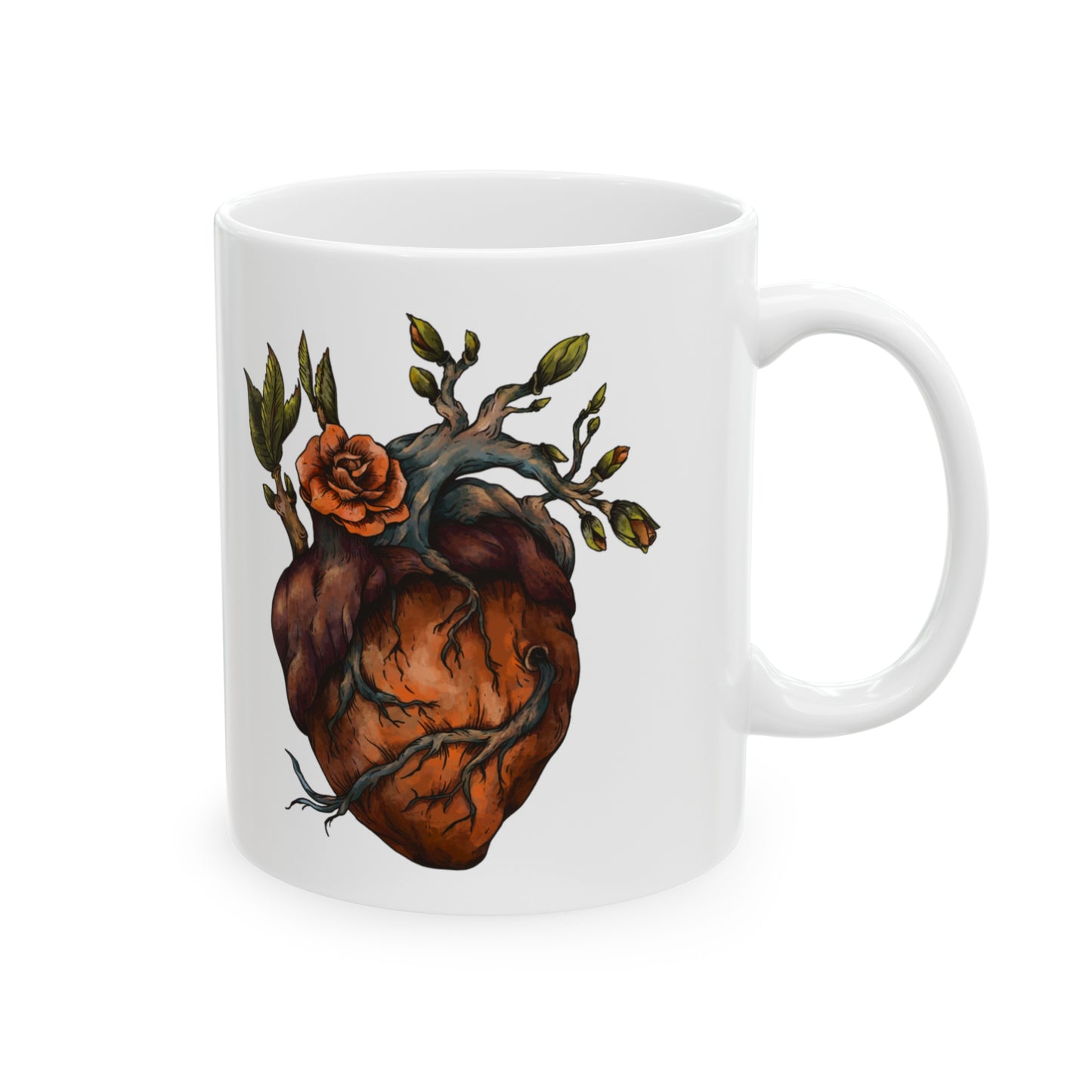 Rose Plant Growth Ceramic Mug 11oz | Striking Design, BPA-Free