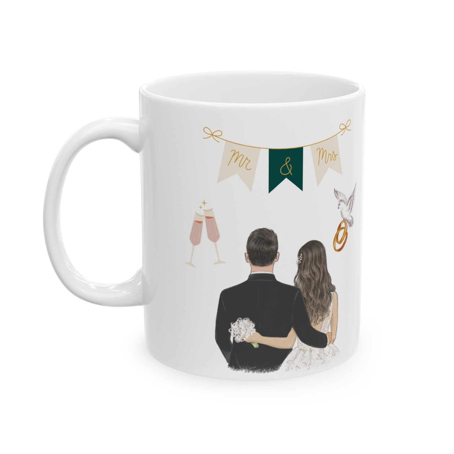 Mr. & Mrs. Wedding Couple 2 Ceramic Mug 11oz