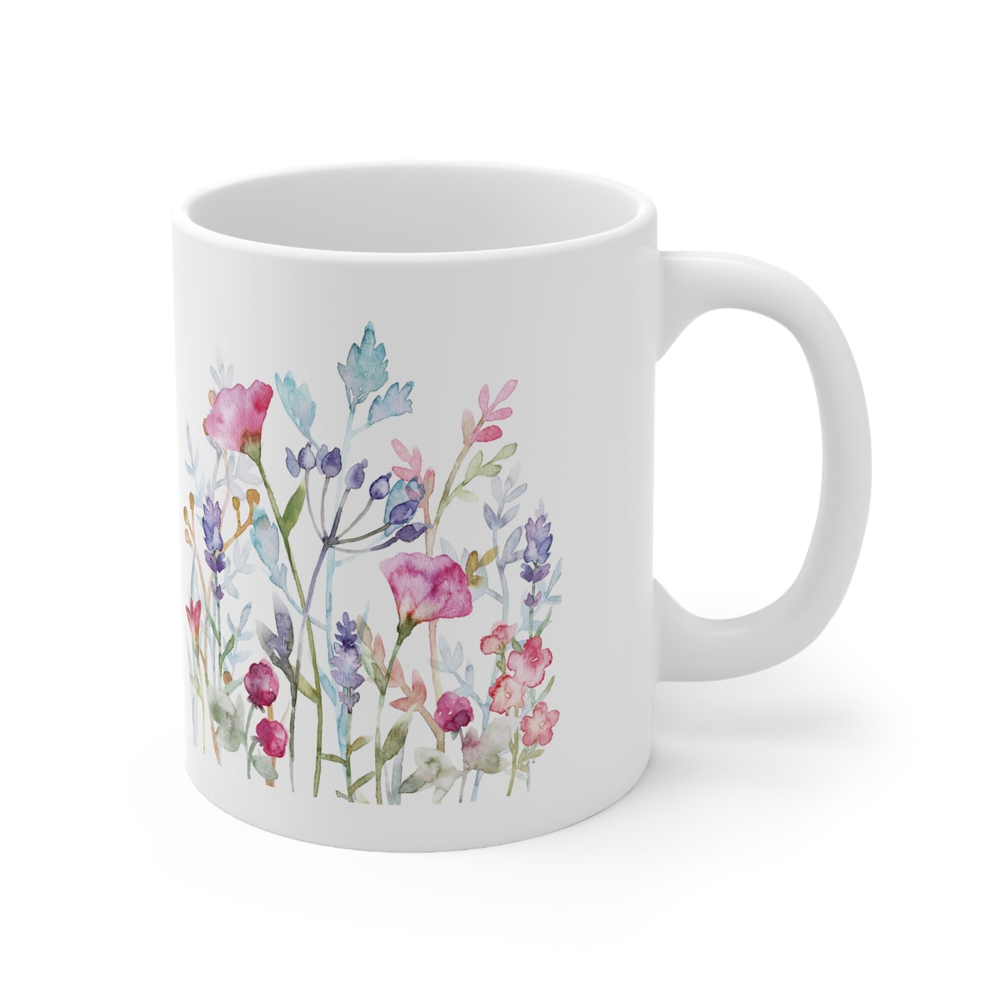 Watercolor Blooms Ceramic Mug 11oz