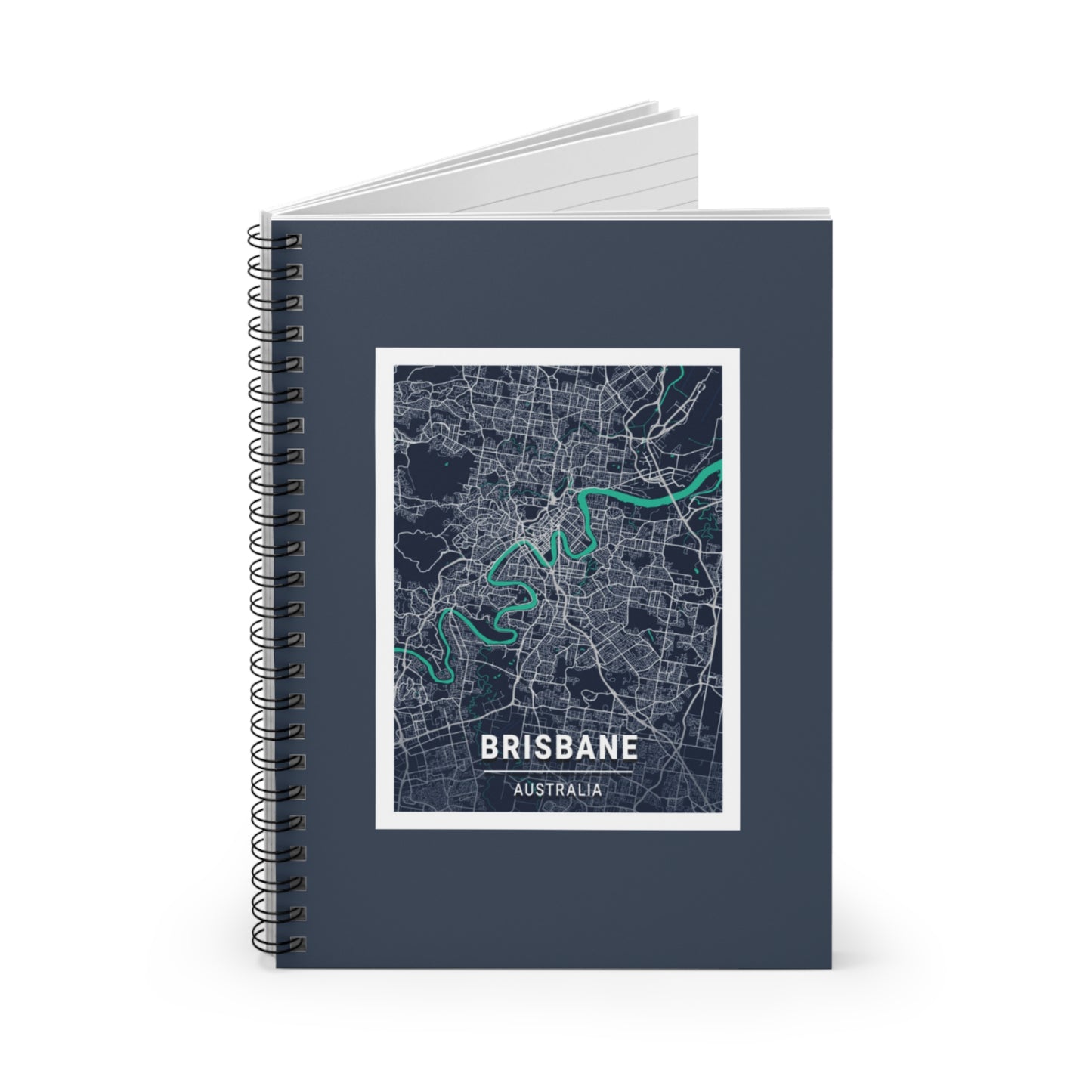 Brisbane, Australia City Map Spiral Notebook-Ruled Line - Navigate Down Under!