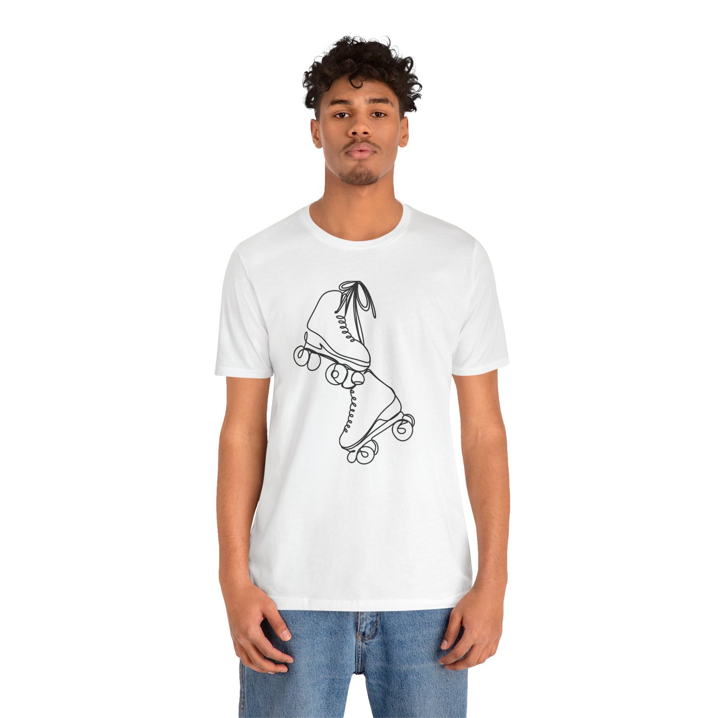 Boho Line Art Roller Skates Unisex Jersey Short Sleeve Tee - Minimalist