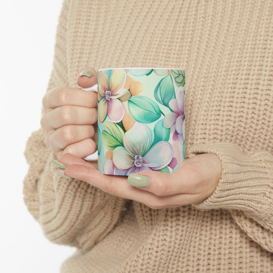 🌼 Vibrant Spring Blossoms Ceramic Mug, 11oz