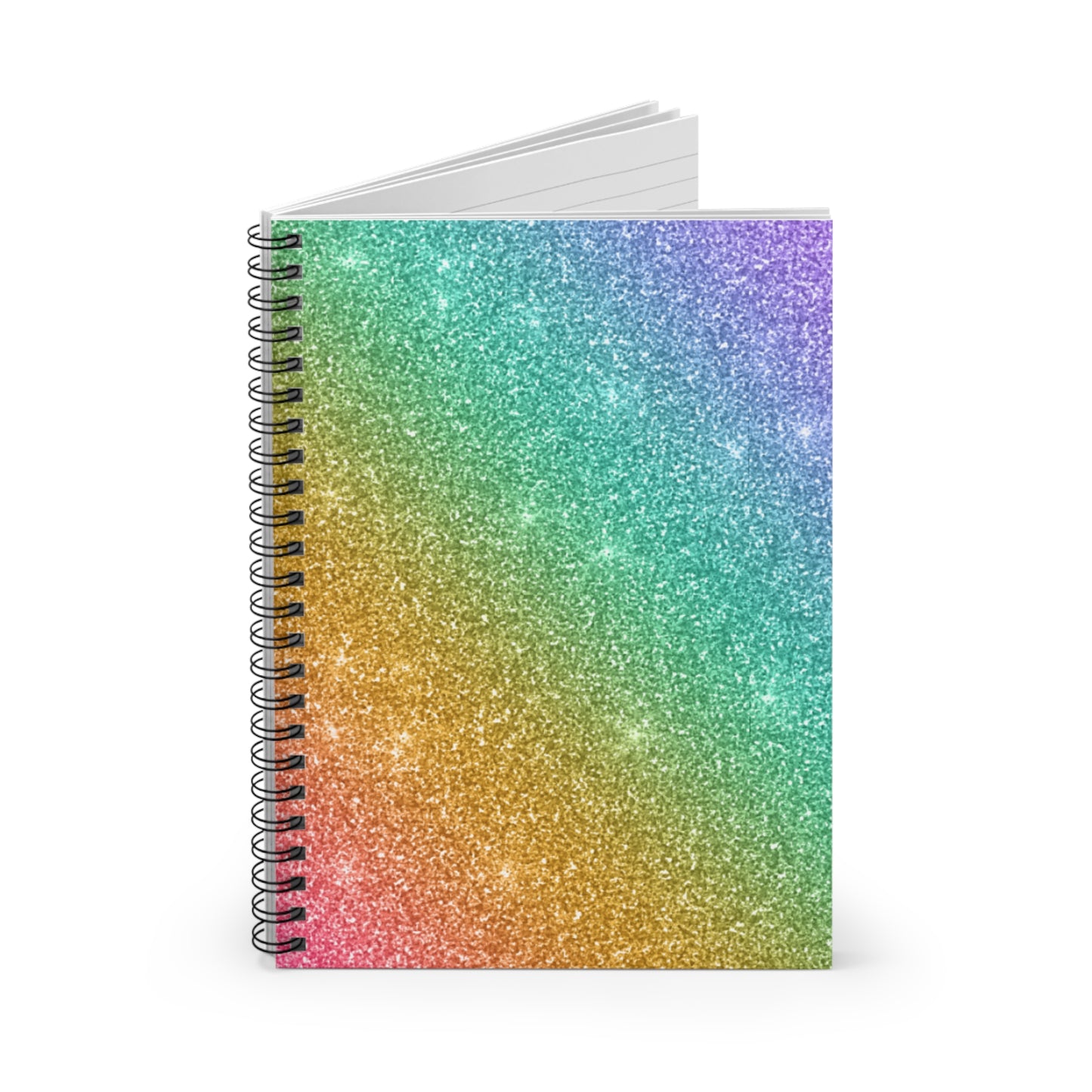 🌈 Rainbow Sparkle Spiral Notebook - Ruled Line