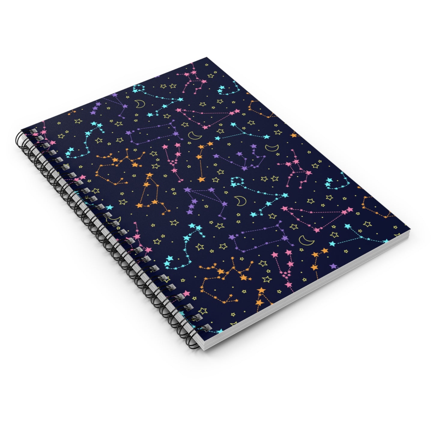 🌌 Bright Starry Night Spiral Notebook-Ruled Line - 118 Pages