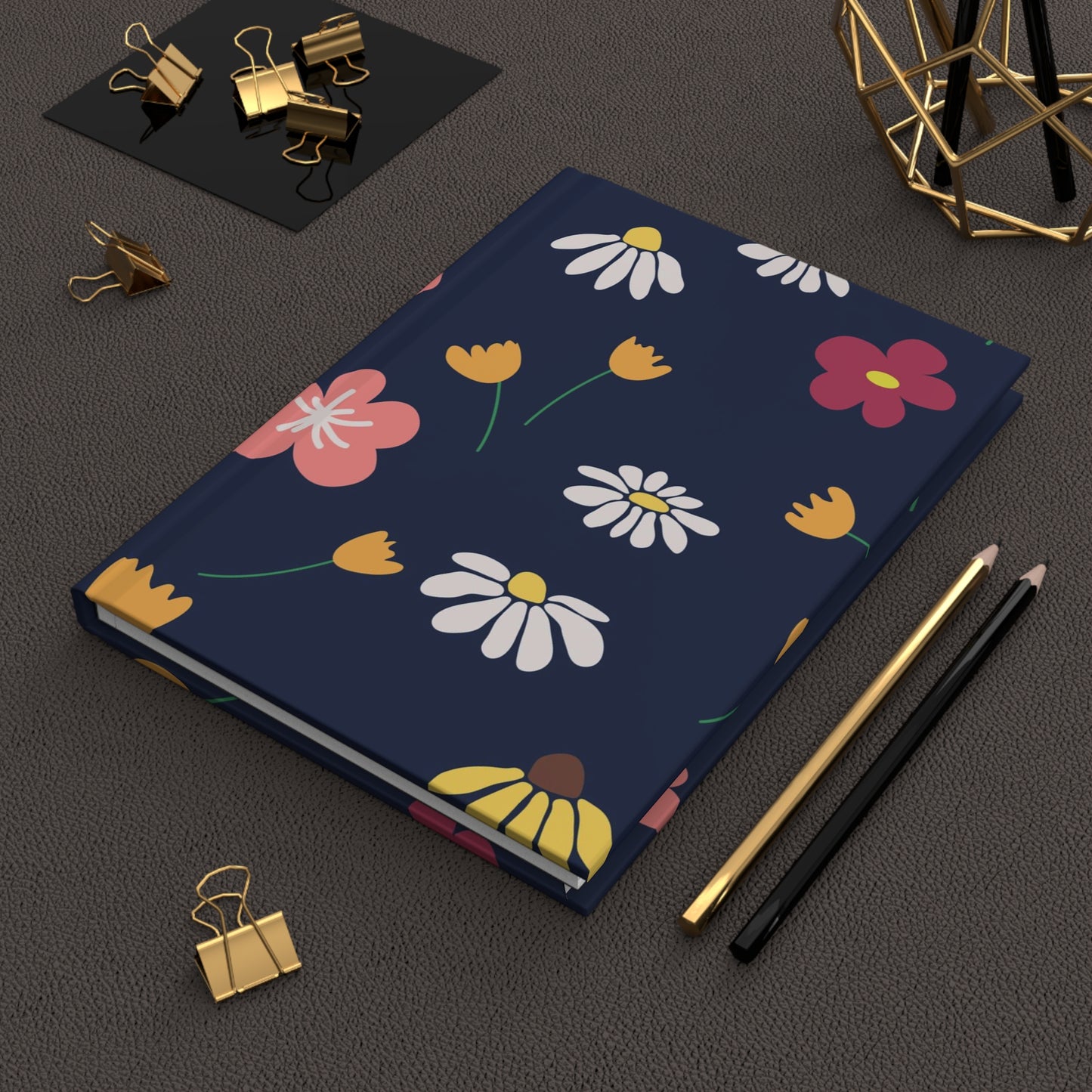 Retro Blooms Hardcover Journal Matte