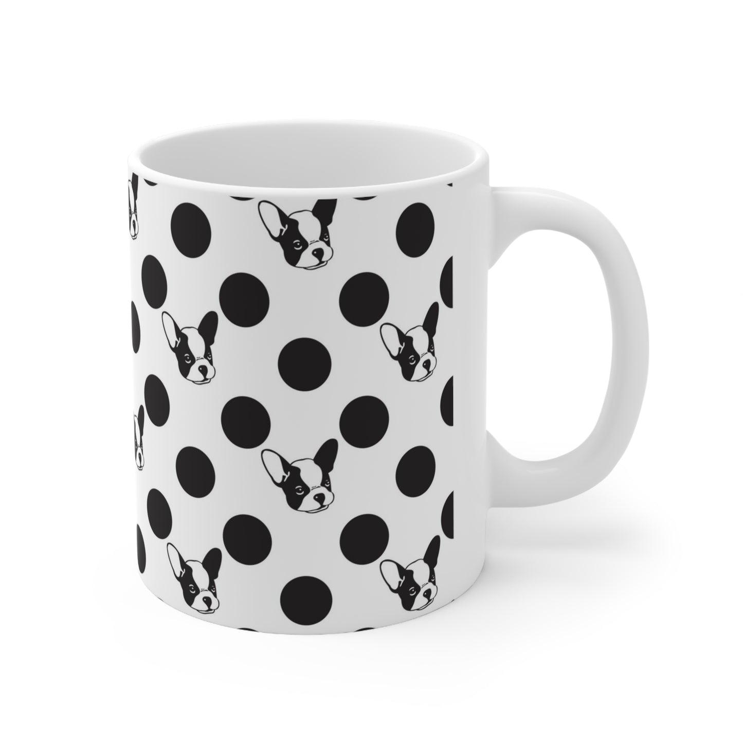 Monochrome Frenchie Ceramic Mug 11oz