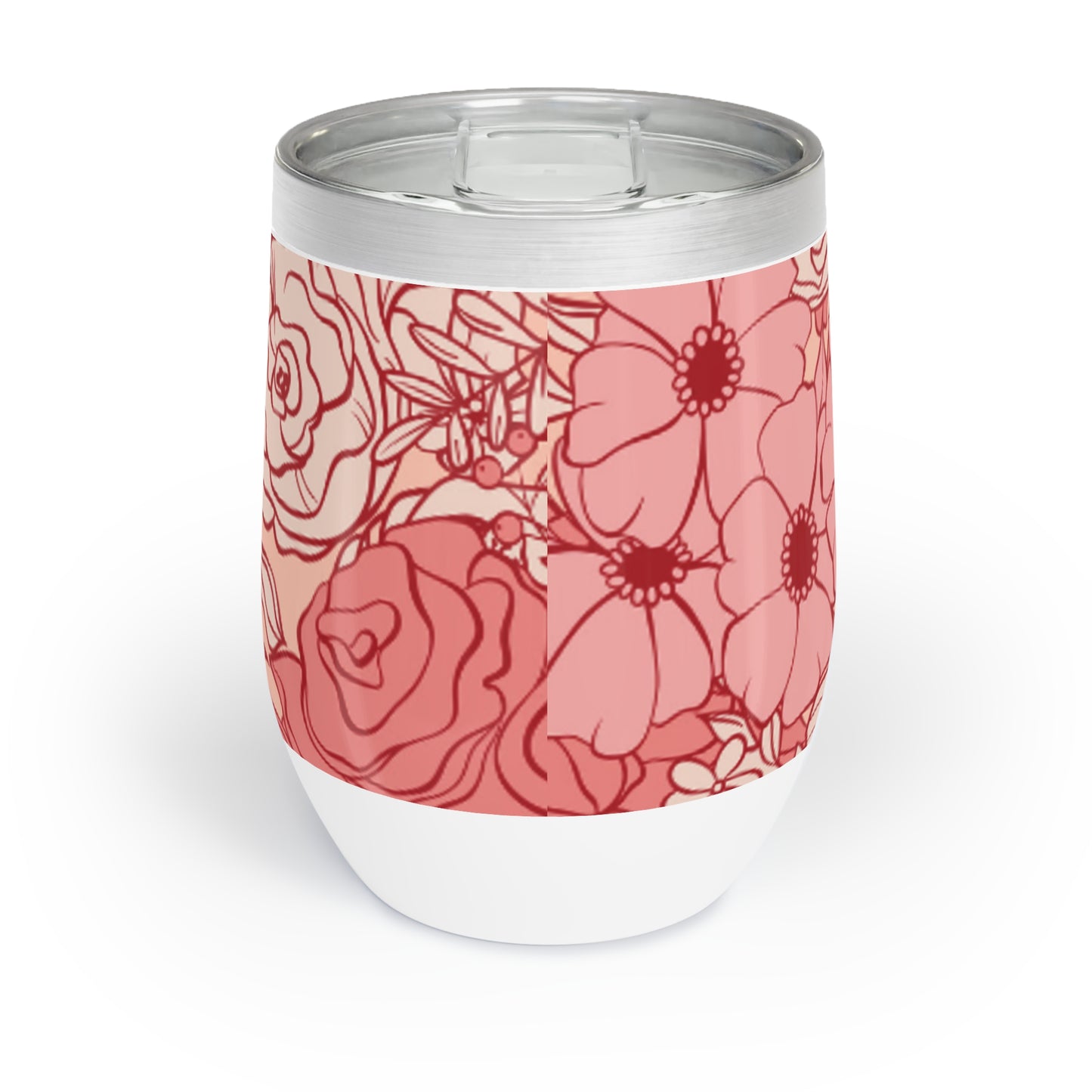 Coral Spring Floral Chill Wine Tumbler