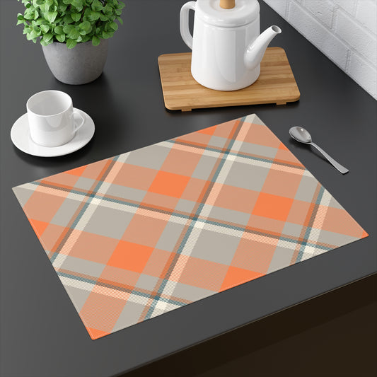 Pleasantly Plaid Orange Placemat, 1pc