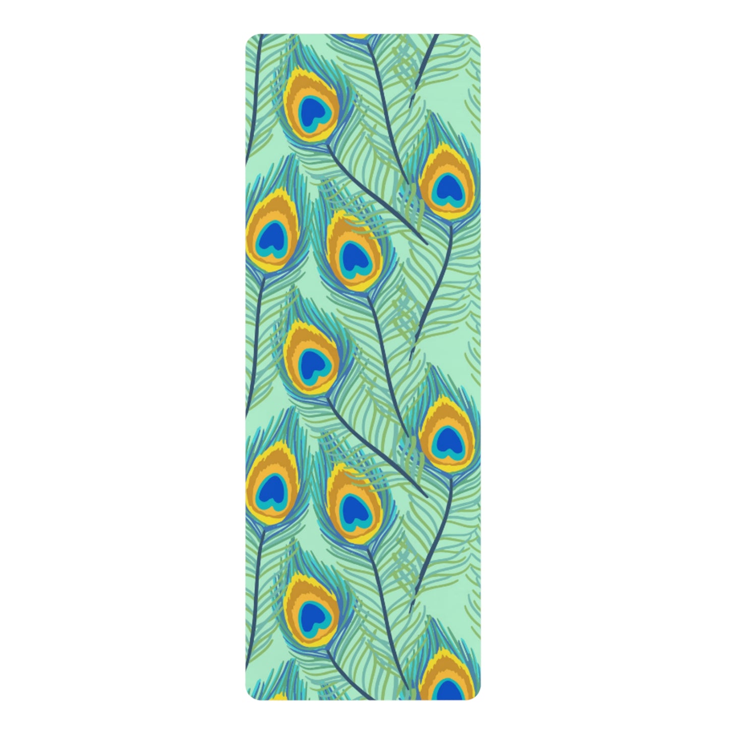 Peacock Feathers Rubber Yoga Mat