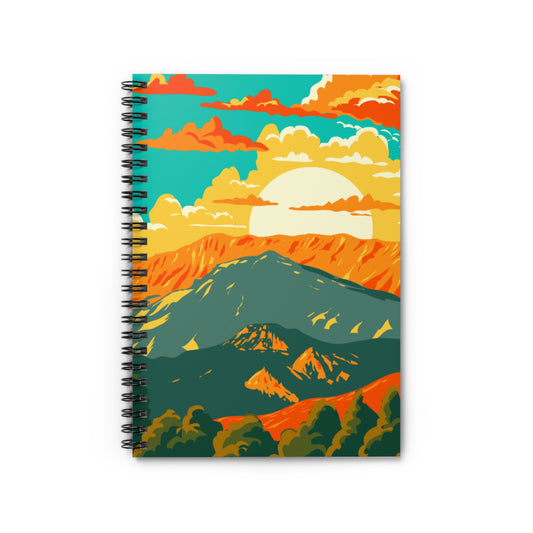 ☀️ Sunshine on the Mountains Spiral Notebook-Ruled Line - Colorful Design