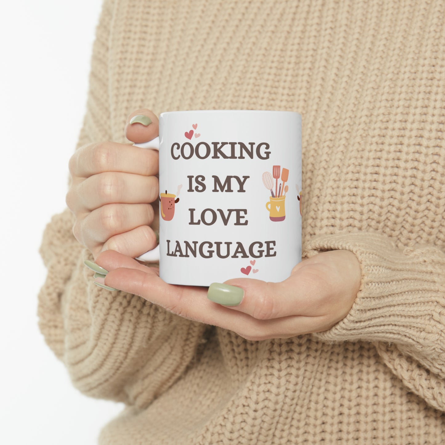 🥘 COOKING IS MY LOVE LANGUAGE Ceramic Mug, 11oz