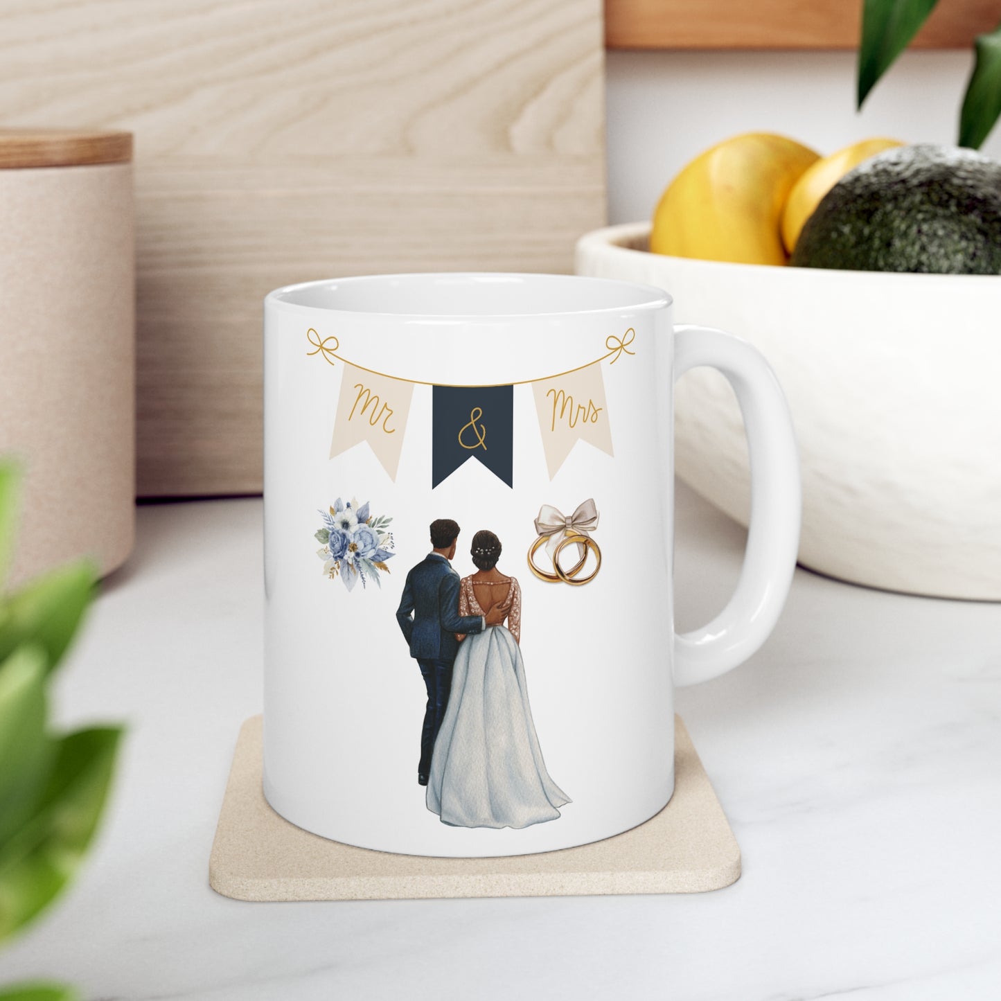 🍾 Mr. & Mrs. Wedding Couple Ceramic Mug 11oz