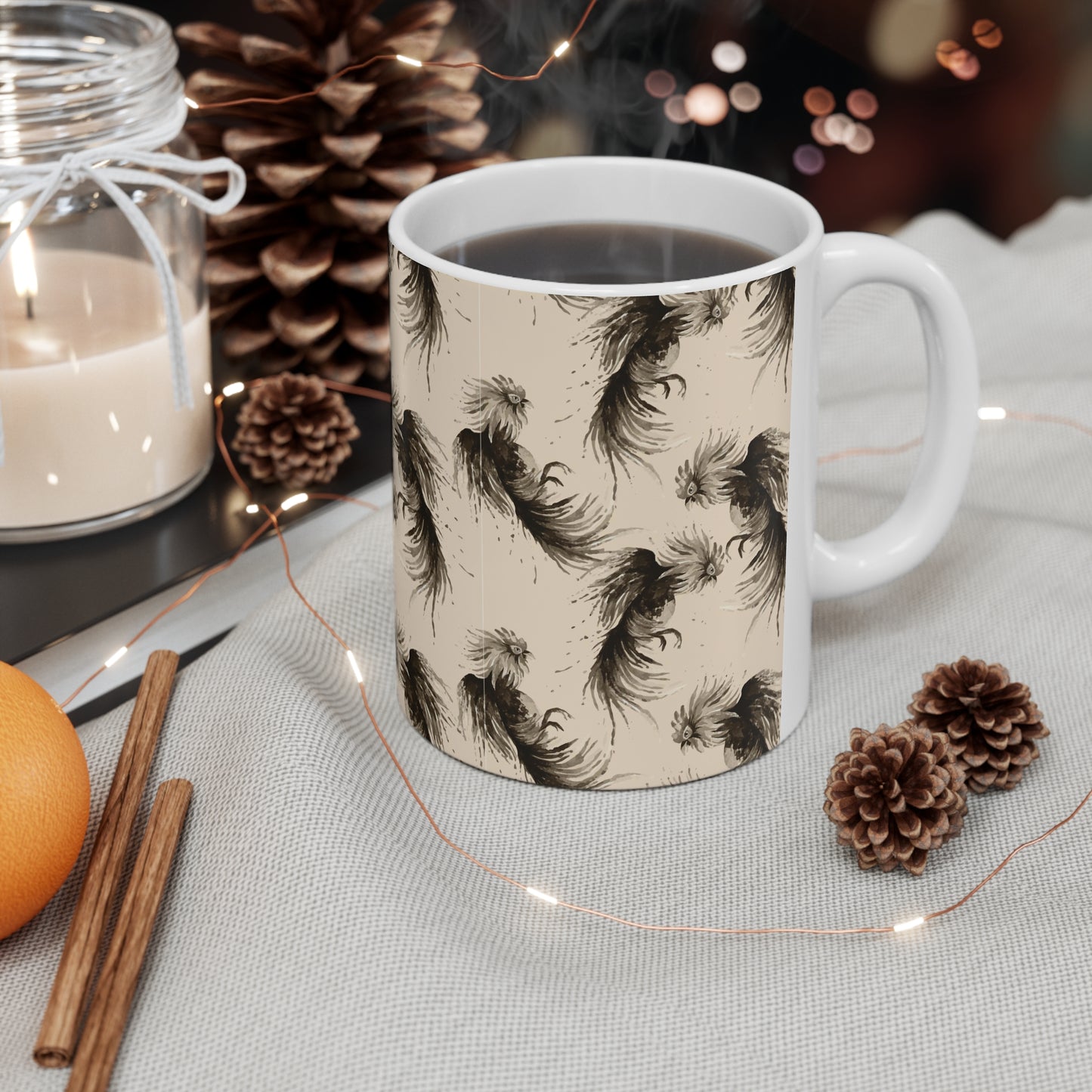 Midnight Elegance Chickens Coffee Mug