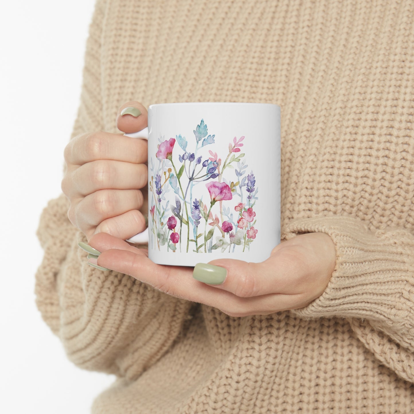 Watercolor Blooms Ceramic Mug 11oz