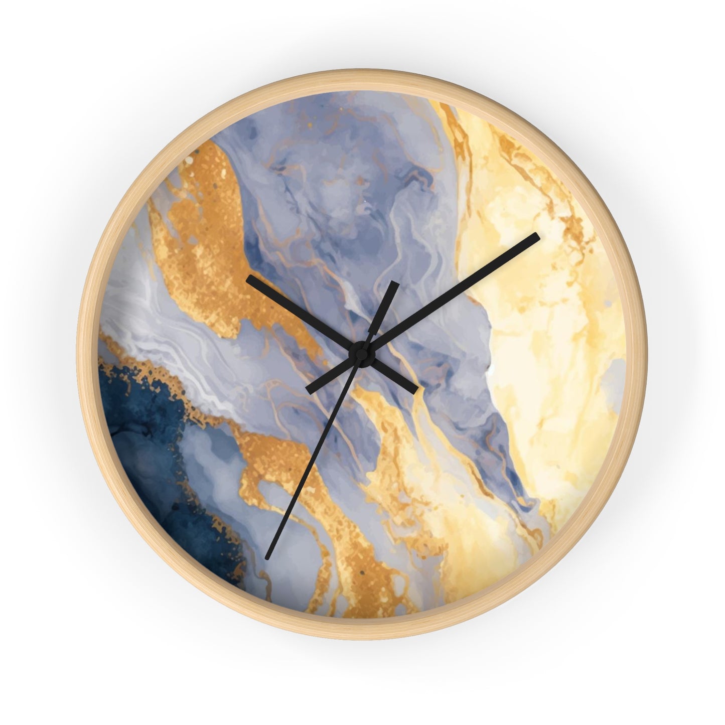 Blue Kintsugi Wall Clock