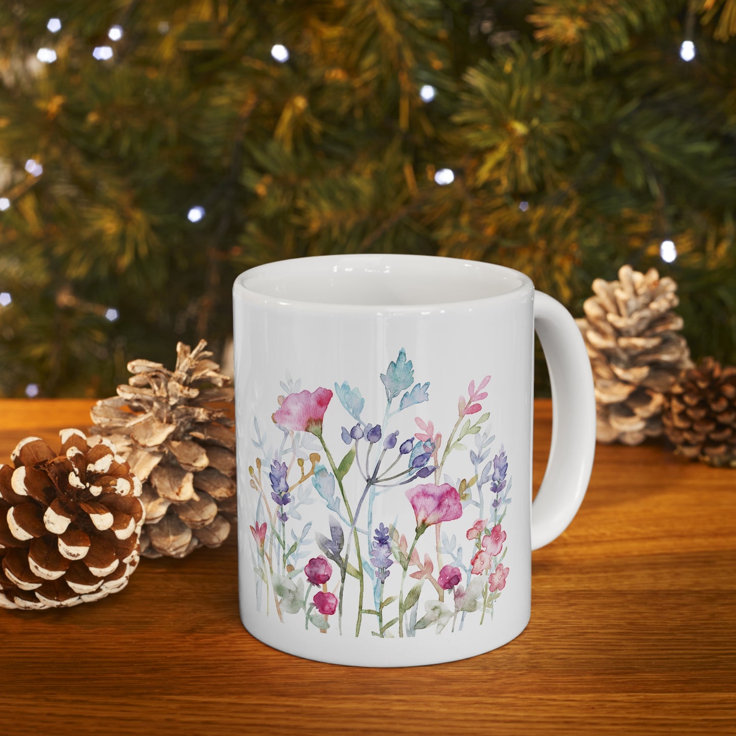 Watercolor Blooms Ceramic Mug 11oz