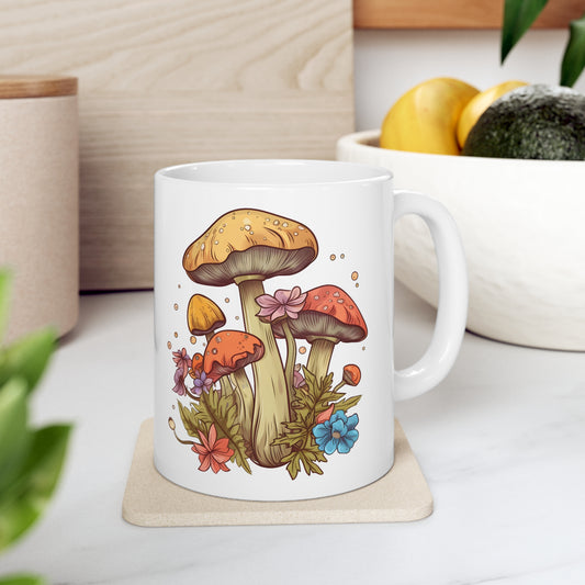 🍄 Colorful Mushrooms Ceramic Mug 11oz