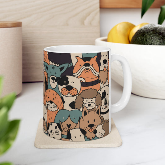 🐶 Pups Galore Ceramic Mug 11oz - A Paw-sitively Charming Companion