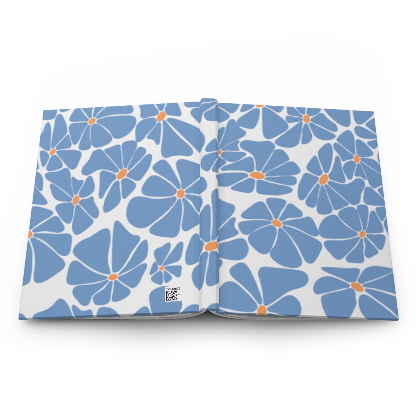 💠 Retro Floral Blue Hardcover Journal Matte - Vintage Style Diary