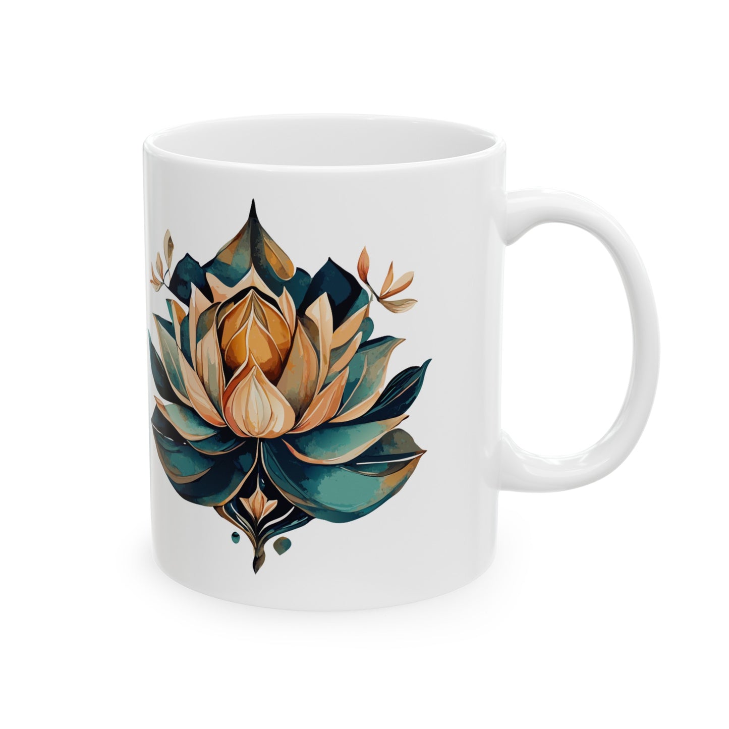 🪷 Watercolor Lotus Ceramic Mug 11oz