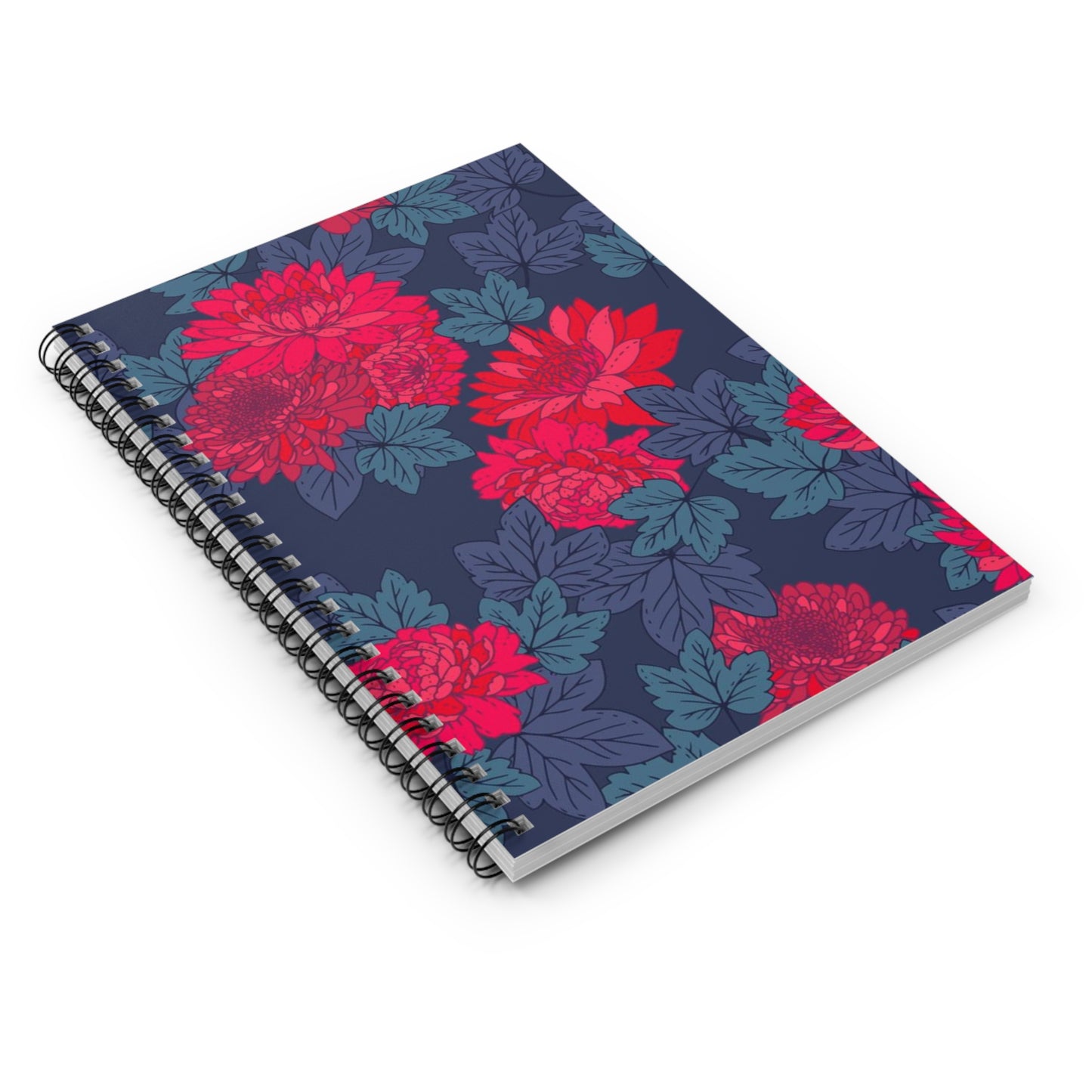 Red Blooms Spiral Notebook - Ruled Line