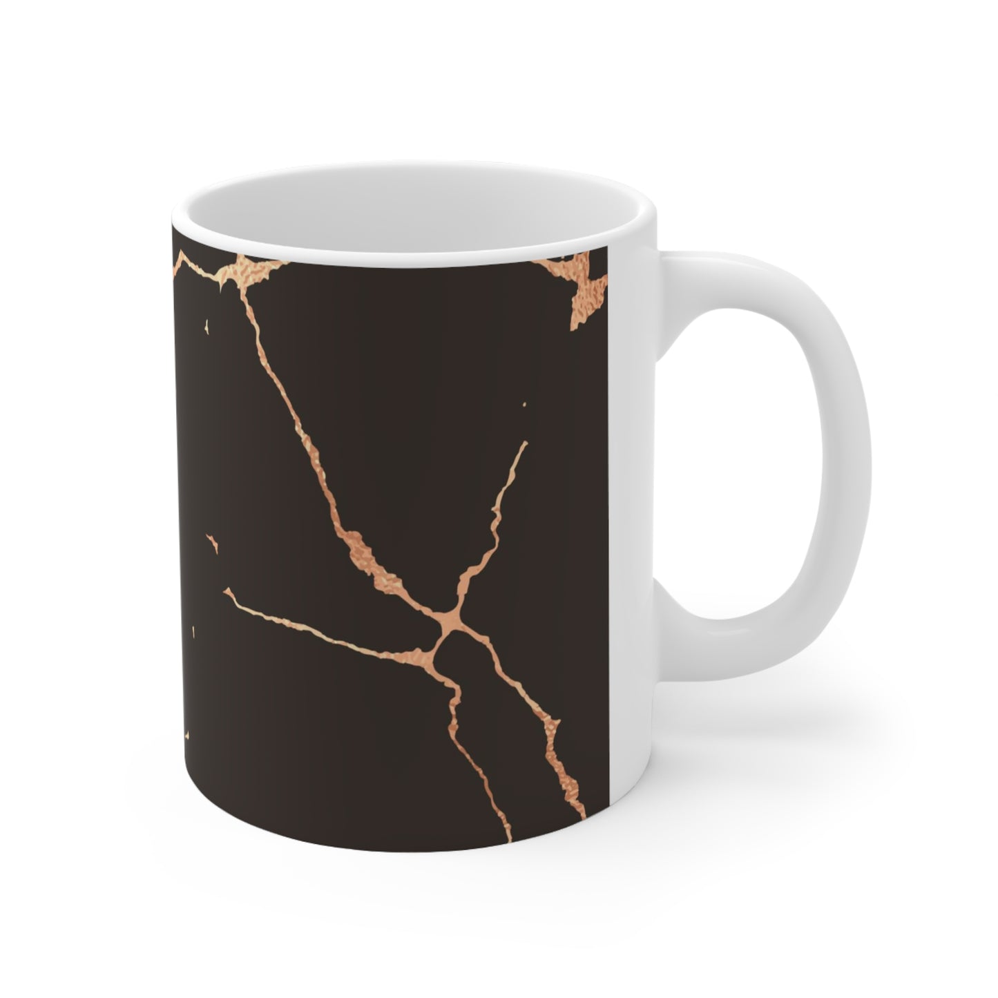 Black Kintsugi Ceramic Mug 11oz