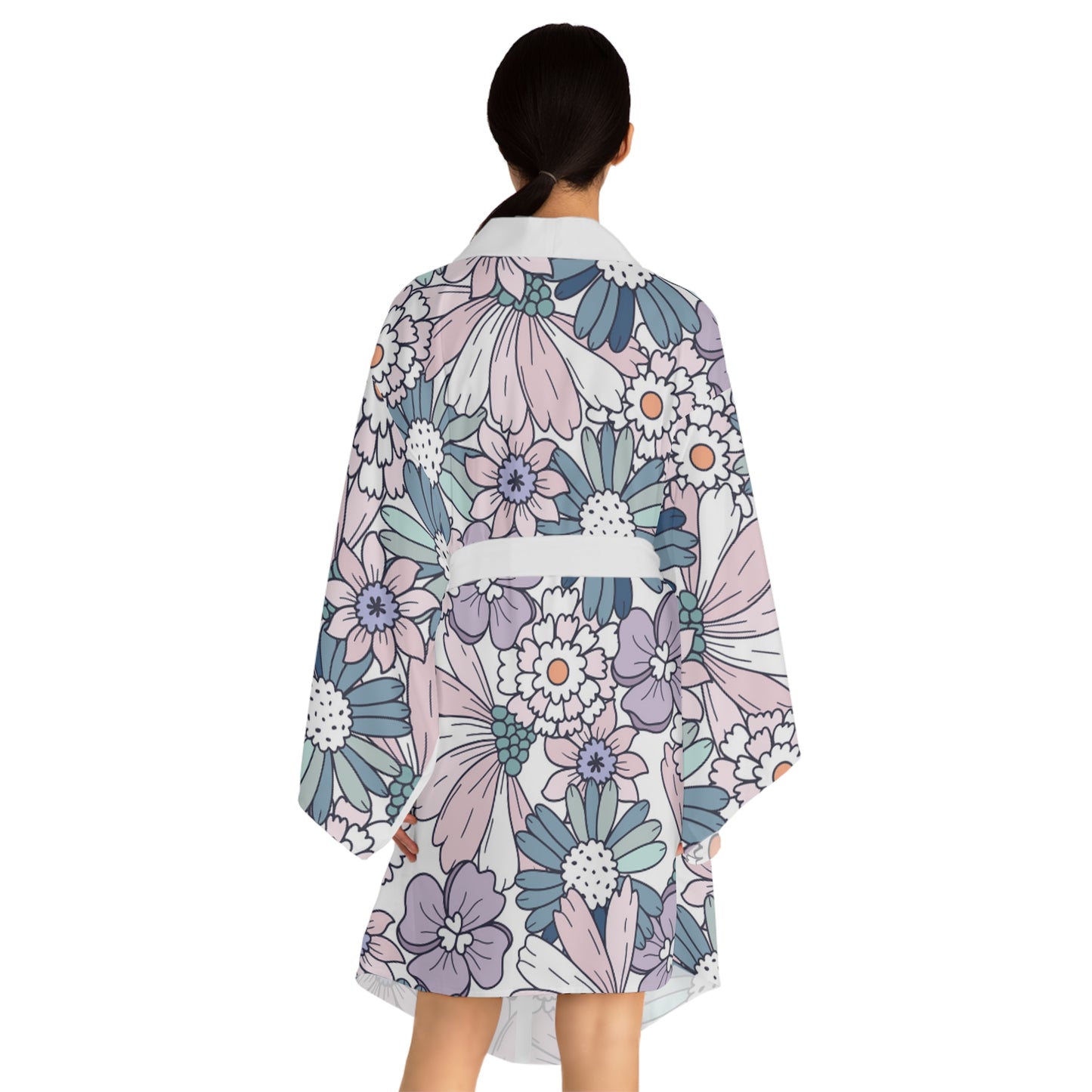 🌸 Spring Blossoms Long Sleeve Kimono Robe